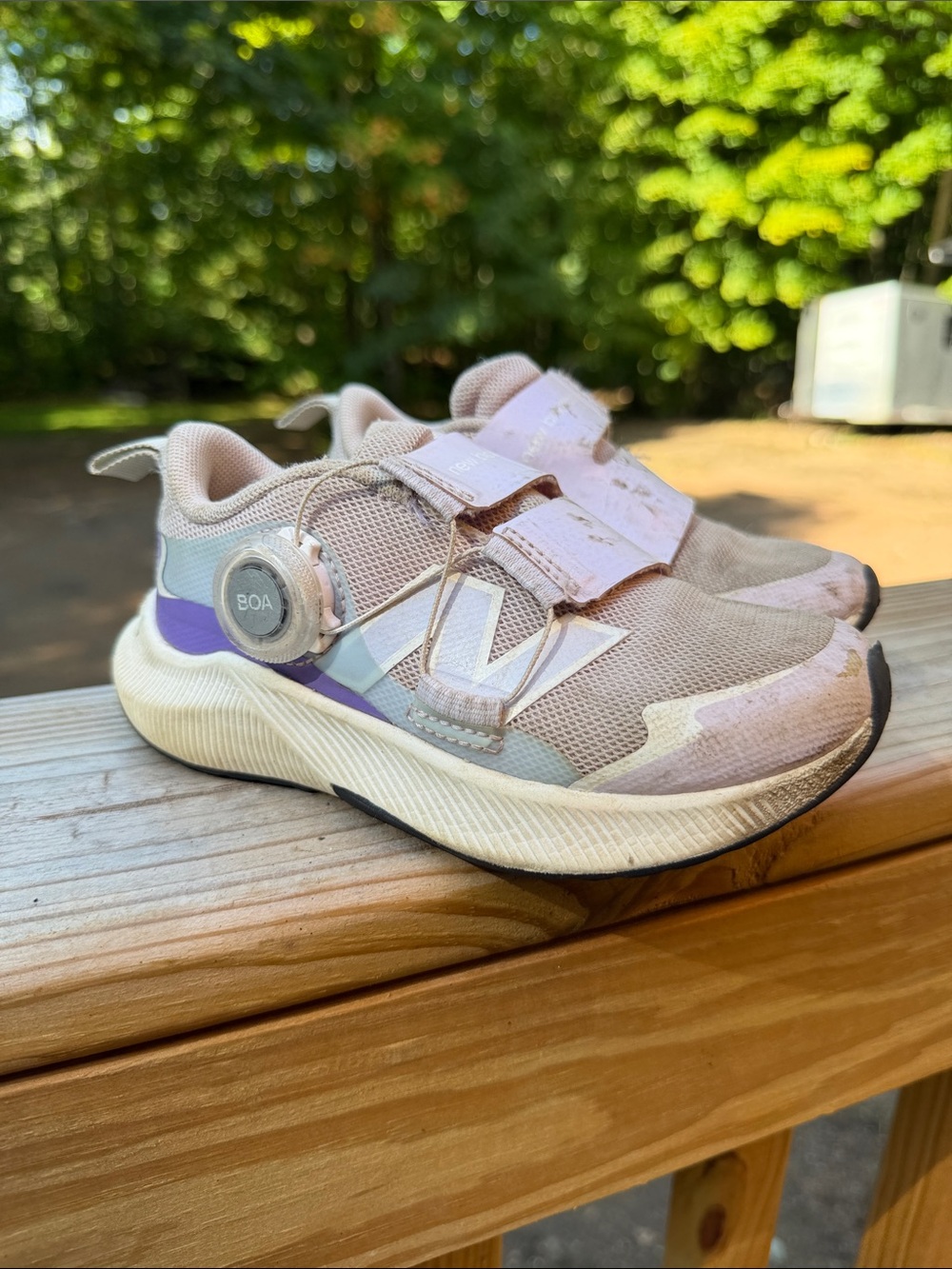 New Balance Kids Sneakers in Light Pink and Purple with BOA Dial